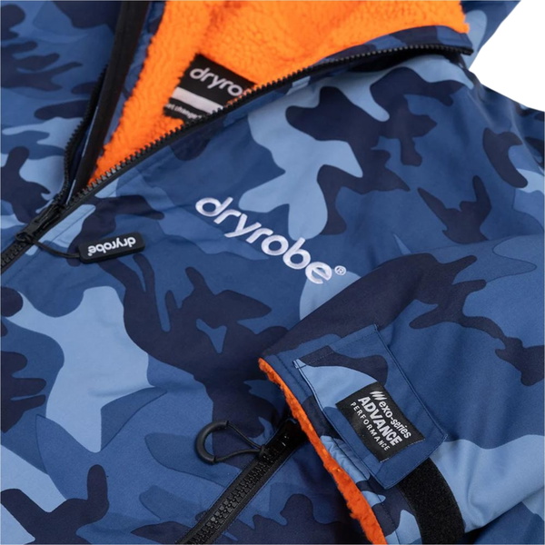 2025 Dryrobe Advance Long Sleeve Changing Robe V3 DALSV3 - Blue Camo / Orange